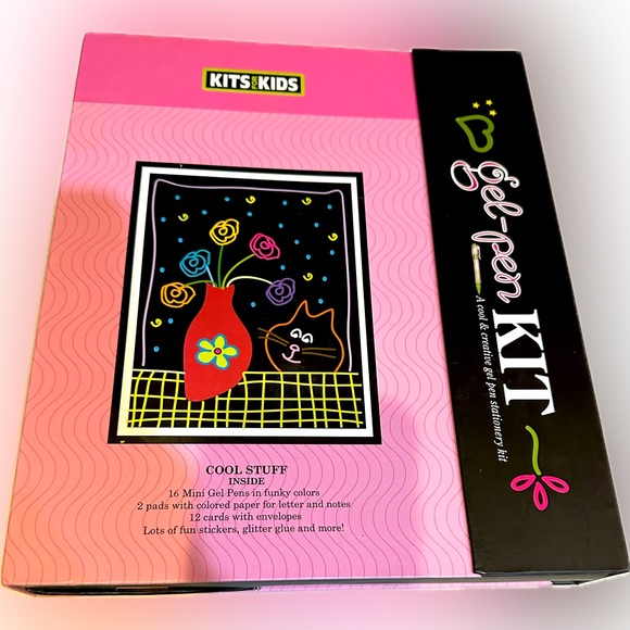 VTG Y2K NEW KITS FOR KIDS GEL PEN CRAFT CREATIVE STATIONERY STICKERS KIT ART DIY - Picture 2 of 7